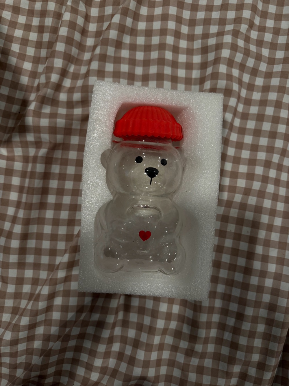 Clear Glass Bear - Honey Dew